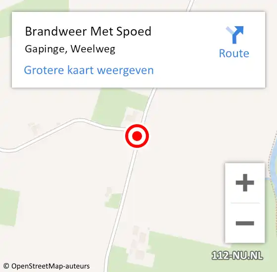 Locatie op kaart van de 112 melding: Brandweer Met Spoed Naar Gapinge, Weelweg op 24 december 2013 03:51