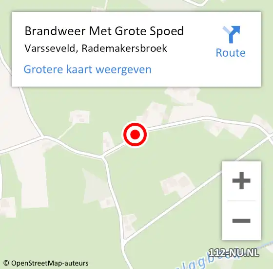 Locatie op kaart van de 112 melding: Brandweer Met Grote Spoed Naar Varsseveld, Rademakersbroek op 13 augustus 2016 02:05