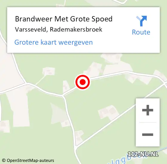 Locatie op kaart van de 112 melding: Brandweer Met Grote Spoed Naar Varsseveld, Rademakersbroek op 13 augustus 2016 02:07