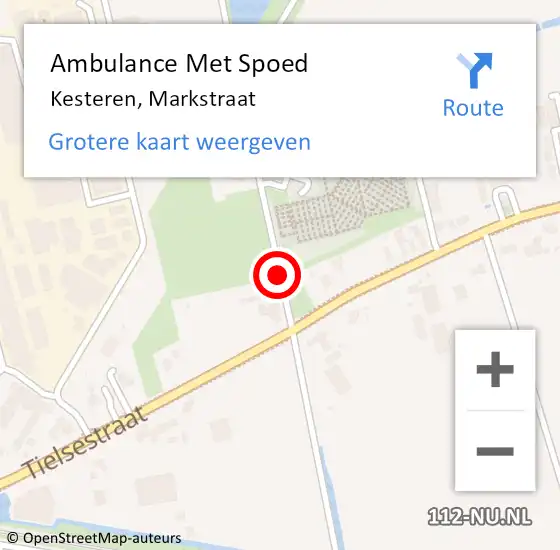 Locatie op kaart van de 112 melding: Ambulance Met Spoed Naar Kesteren, Markstraat op 13 augustus 2016 07:50