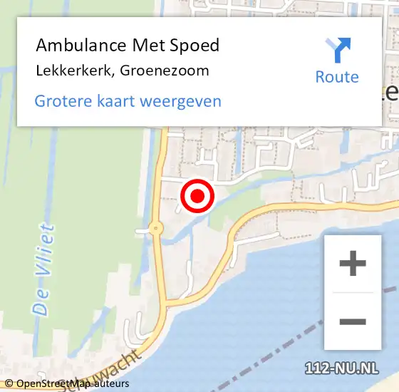 Locatie op kaart van de 112 melding: Ambulance Met Spoed Naar Lekkerkerk, Groenezoom op 13 augustus 2016 09:19