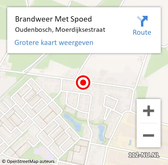 Locatie op kaart van de 112 melding: Brandweer Met Spoed Naar Oudenbosch, Moerdijksestraat op 24 december 2013 05:22