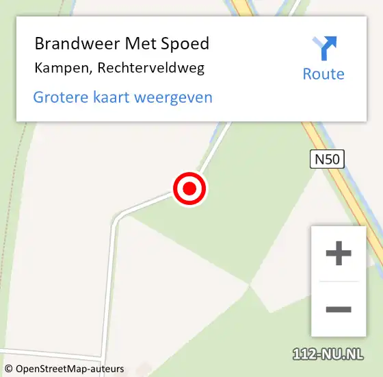 Locatie op kaart van de 112 melding: Brandweer Met Spoed Naar Kampen, Rechterveldweg op 24 december 2013 05:24