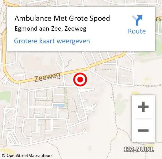 Locatie op kaart van de 112 melding: Ambulance Met Grote Spoed Naar Egmond aan Zee, Zeeweg op 24 december 2013 05:30