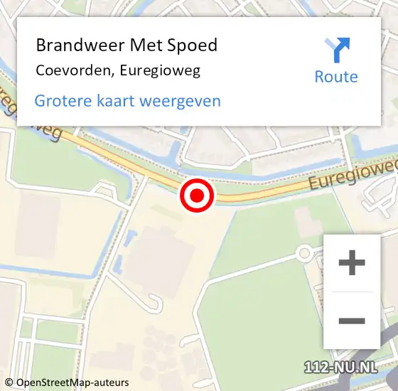 Locatie op kaart van de 112 melding: Brandweer Met Spoed Naar Coevorden, Euregioweg op 13 augustus 2016 12:22