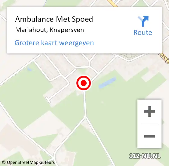 Locatie op kaart van de 112 melding: Ambulance Met Spoed Naar Mariahout, Knapersven op 13 augustus 2016 13:12