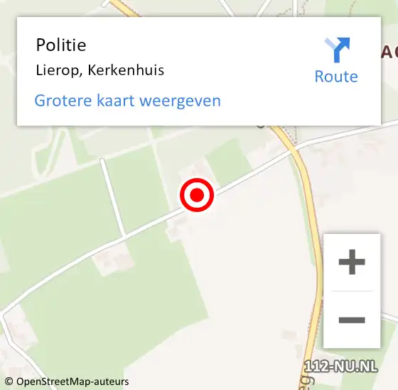 Locatie op kaart van de 112 melding: Politie Lierop, Kerkenhuis op 13 augustus 2016 13:12