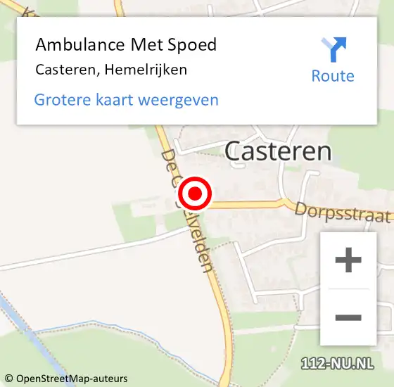 Locatie op kaart van de 112 melding: Ambulance Met Spoed Naar Casteren, Hemelrijken op 13 augustus 2016 13:45