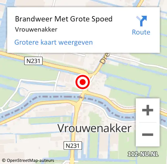 Locatie op kaart van de 112 melding: Brandweer Met Grote Spoed Naar Vrouwenakker op 13 augustus 2016 14:22