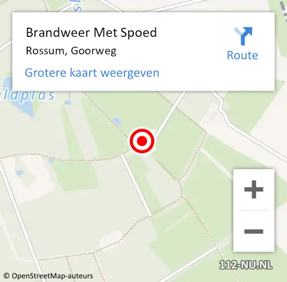 Locatie op kaart van de 112 melding: Brandweer Met Spoed Naar Rossum, Goorweg op 13 augustus 2016 14:31