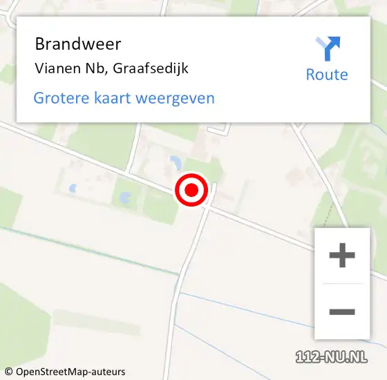 Locatie op kaart van de 112 melding: Brandweer Vianen Nb, Graafsedijk op 24 december 2013 06:16