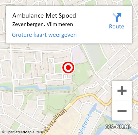 Locatie op kaart van de 112 melding: Ambulance Met Spoed Naar Zevenbergen, Vlimmeren op 13 augustus 2016 15:42