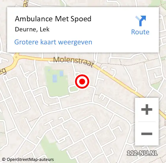 Locatie op kaart van de 112 melding: Ambulance Met Spoed Naar Deurne, Lek op 13 augustus 2016 16:48