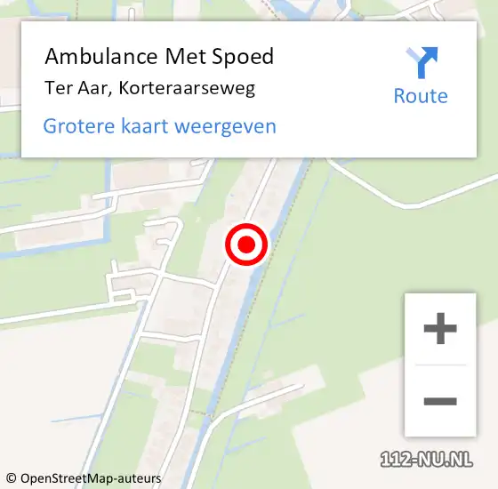 Locatie op kaart van de 112 melding: Ambulance Met Spoed Naar Ter Aar, Korteraarseweg op 24 december 2013 06:34