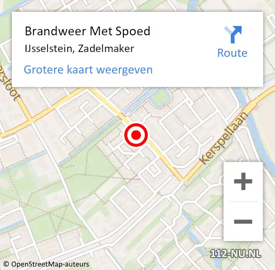 Locatie op kaart van de 112 melding: Brandweer Met Spoed Naar IJsselstein, Zadelmaker op 13 augustus 2016 17:36