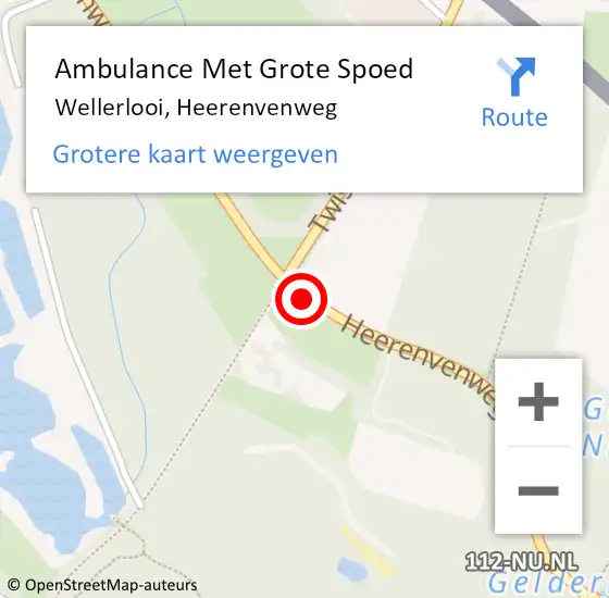 Locatie op kaart van de 112 melding: Ambulance Met Grote Spoed Naar Wellerlooi, Heerenvenweg op 13 augustus 2016 18:36