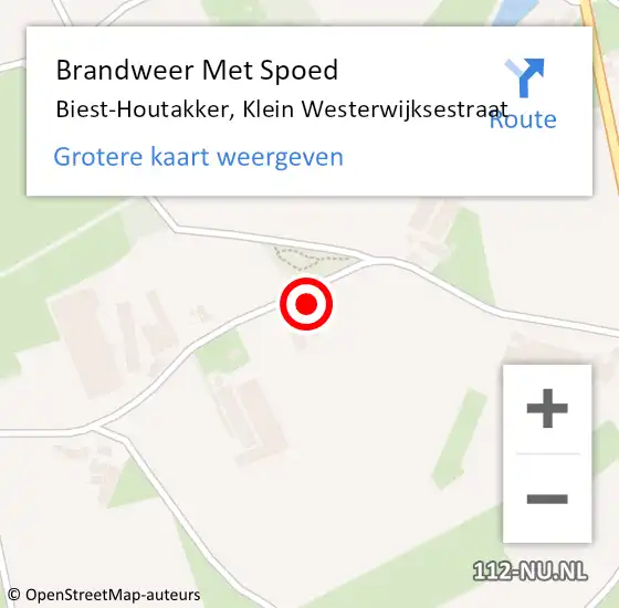 Locatie op kaart van de 112 melding: Brandweer Met Spoed Naar Biest-Houtakker, Klein Westerwijksestraat op 24 december 2013 06:49