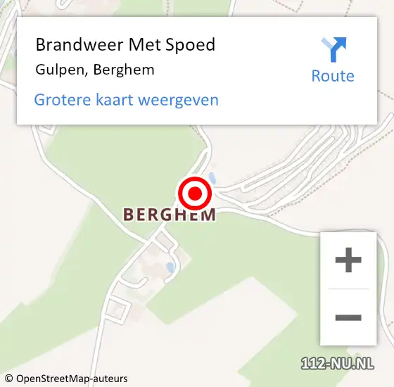 Locatie op kaart van de 112 melding: Brandweer Met Spoed Naar Gulpen, Berghem op 13 augustus 2016 19:55