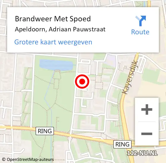 Locatie op kaart van de 112 melding: Brandweer Met Spoed Naar Apeldoorn, Adriaan Pauwstraat op 24 december 2013 07:06