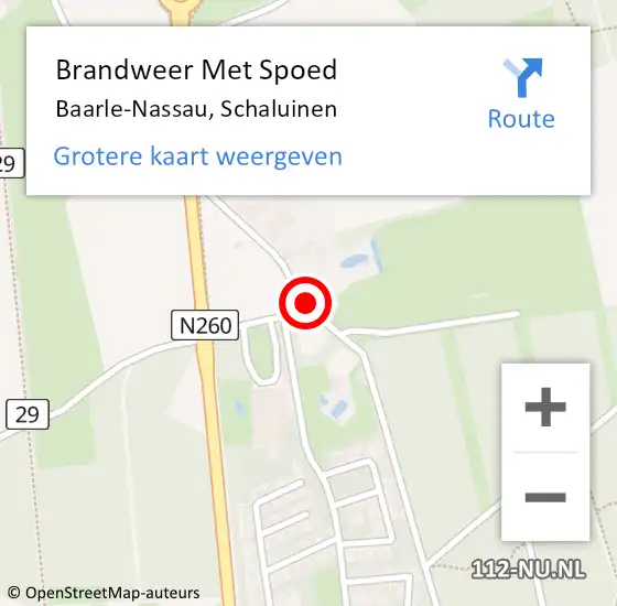 Locatie op kaart van de 112 melding: Brandweer Met Spoed Naar Baarle-Nassau, Schaluinen op 14 augustus 2016 06:00