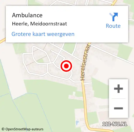 Locatie op kaart van de 112 melding: Ambulance Heerle, Meidoornstraat op 14 augustus 2016 08:58