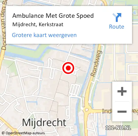 Locatie op kaart van de 112 melding: Ambulance Met Grote Spoed Naar Mijdrecht, Kerkstraat op 14 augustus 2016 10:52