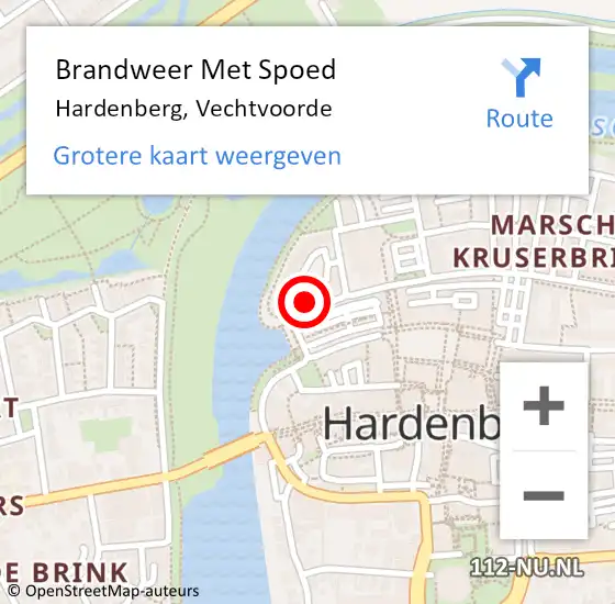 Locatie op kaart van de 112 melding: Brandweer Met Spoed Naar Hardenberg, Vechtvoorde op 14 augustus 2016 12:17