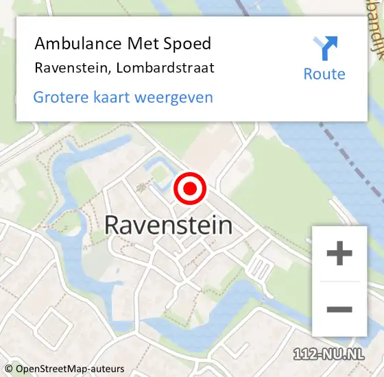 Locatie op kaart van de 112 melding: Ambulance Met Spoed Naar Ravenstein, Lombardstraat op 14 augustus 2016 12:32