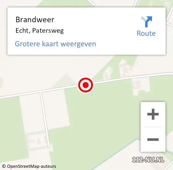 Locatie op kaart van de 112 melding: Brandweer Echt, Patersweg op 24 december 2013 07:39