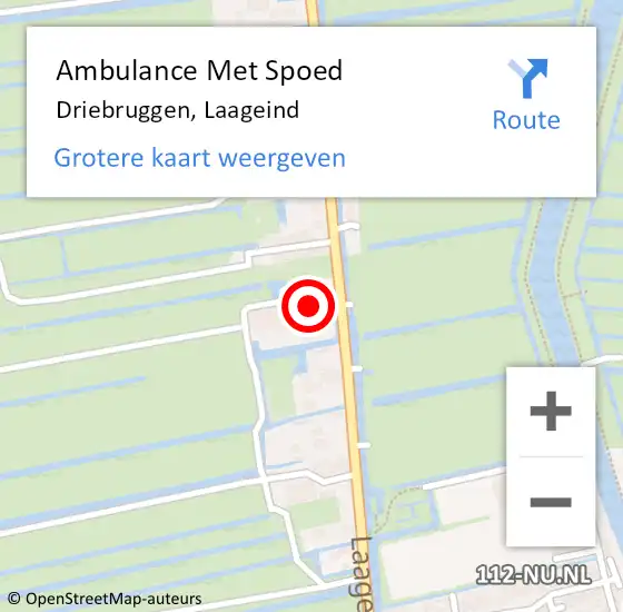 Locatie op kaart van de 112 melding: Ambulance Met Spoed Naar Driebruggen, Laageind op 14 augustus 2016 16:01