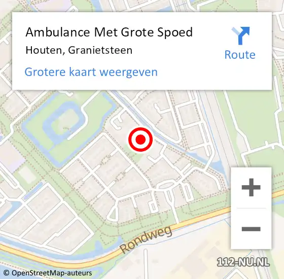 Locatie op kaart van de 112 melding: Ambulance Met Grote Spoed Naar Houten, Granietsteen op 14 augustus 2016 16:31