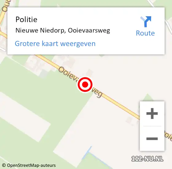 Locatie op kaart van de 112 melding: Politie Nieuwe Niedorp, Ooievaarsweg op 14 augustus 2016 17:51