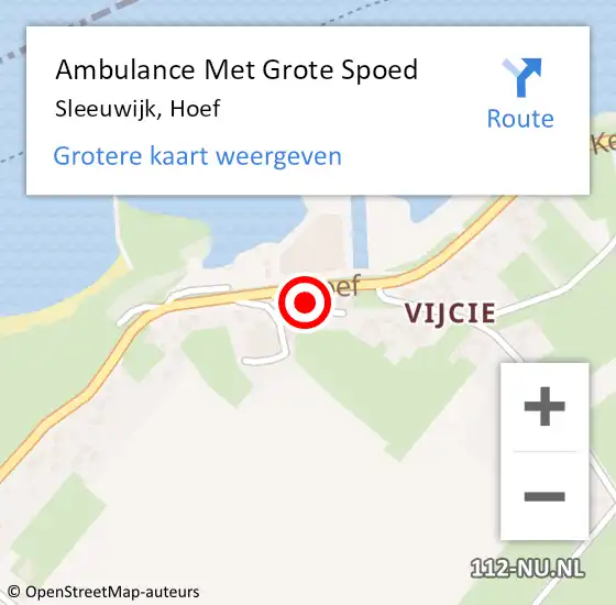 Locatie op kaart van de 112 melding: Ambulance Met Grote Spoed Naar Sleeuwijk, Hoef op 14 augustus 2016 19:16