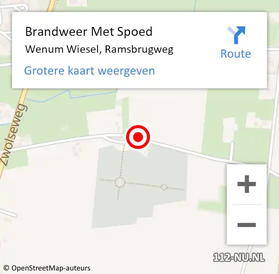 Locatie op kaart van de 112 melding: Brandweer Met Spoed Naar Wenum Wiesel, Ramsbrugweg op 24 december 2013 07:59