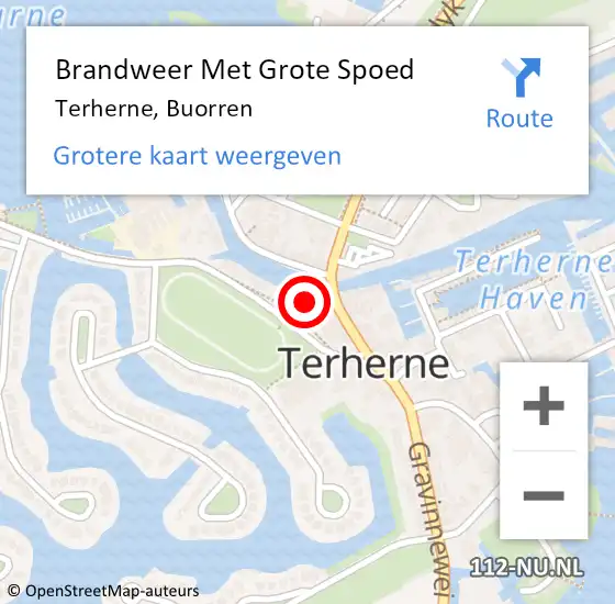 Locatie op kaart van de 112 melding: Brandweer Met Grote Spoed Naar Terherne, Buorren op 14 augustus 2016 20:50