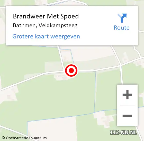 Locatie op kaart van de 112 melding: Brandweer Met Spoed Naar Bathmen, Veldkampsteeg op 24 december 2013 08:05