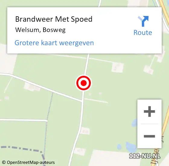 Locatie op kaart van de 112 melding: Brandweer Met Spoed Naar Welsum, Bosweg op 24 december 2013 08:10