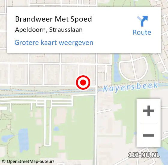 Locatie op kaart van de 112 melding: Brandweer Met Spoed Naar Apeldoorn, Strausslaan op 24 december 2013 08:10