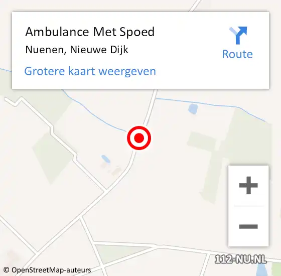 Locatie op kaart van de 112 melding: Ambulance Met Spoed Naar Nuenen, Nieuwe Dijk op 15 augustus 2016 01:25