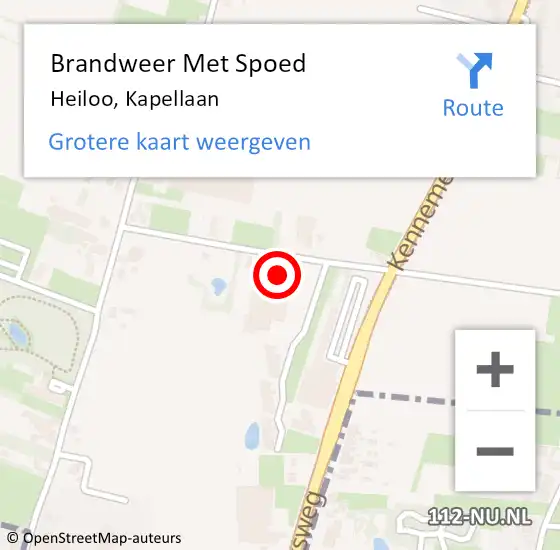 Locatie op kaart van de 112 melding: Brandweer Met Spoed Naar Heiloo, Kapellaan op 24 december 2013 08:11