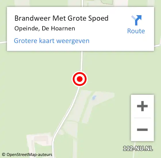 Locatie op kaart van de 112 melding: Brandweer Met Grote Spoed Naar Opeinde, De Hoarnen op 15 augustus 2016 09:26