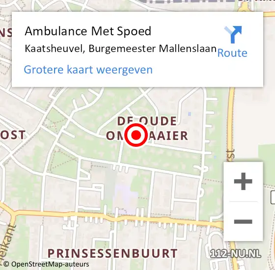 Locatie op kaart van de 112 melding: Ambulance Met Spoed Naar Kaatsheuvel, Burgemeester Mallenslaan op 15 augustus 2016 13:03