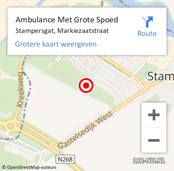 Locatie op kaart van de 112 melding: Ambulance Met Grote Spoed Naar Stampersgat, Markiezaatstraat op 15 augustus 2016 14:03