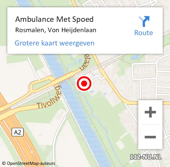 Locatie op kaart van de 112 melding: Ambulance Met Spoed Naar Rosmalen, Von Heijdenlaan op 15 augustus 2016 14:46