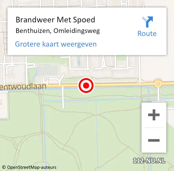 Locatie op kaart van de 112 melding: Brandweer Met Spoed Naar Benthuizen, Omleidingsweg op 15 augustus 2016 17:23