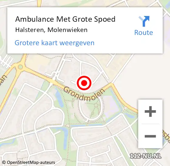 Locatie op kaart van de 112 melding: Ambulance Met Grote Spoed Naar Halsteren, Molenwieken op 15 augustus 2016 22:00