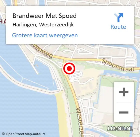 Locatie op kaart van de 112 melding: Brandweer Met Spoed Naar Harlingen, Westerzeedijk op 24 december 2013 09:13