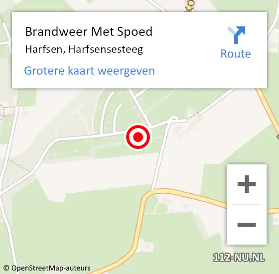 Locatie op kaart van de 112 melding: Brandweer Met Spoed Naar Harfsen, Harfsensesteeg op 16 augustus 2016 08:51