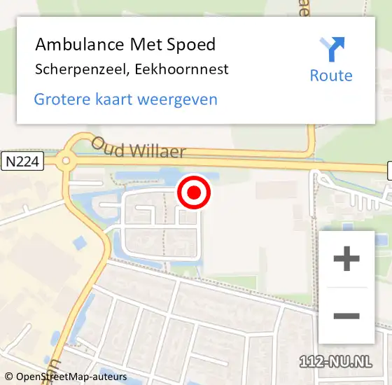 Locatie op kaart van de 112 melding: Ambulance Met Spoed Naar Scherpenzeel, Eekhoornnest op 16 augustus 2016 09:39