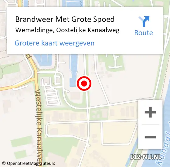 Locatie op kaart van de 112 melding: Brandweer Met Grote Spoed Naar Wemeldinge, Oostelijke Kanaalweg op 16 augustus 2016 11:17